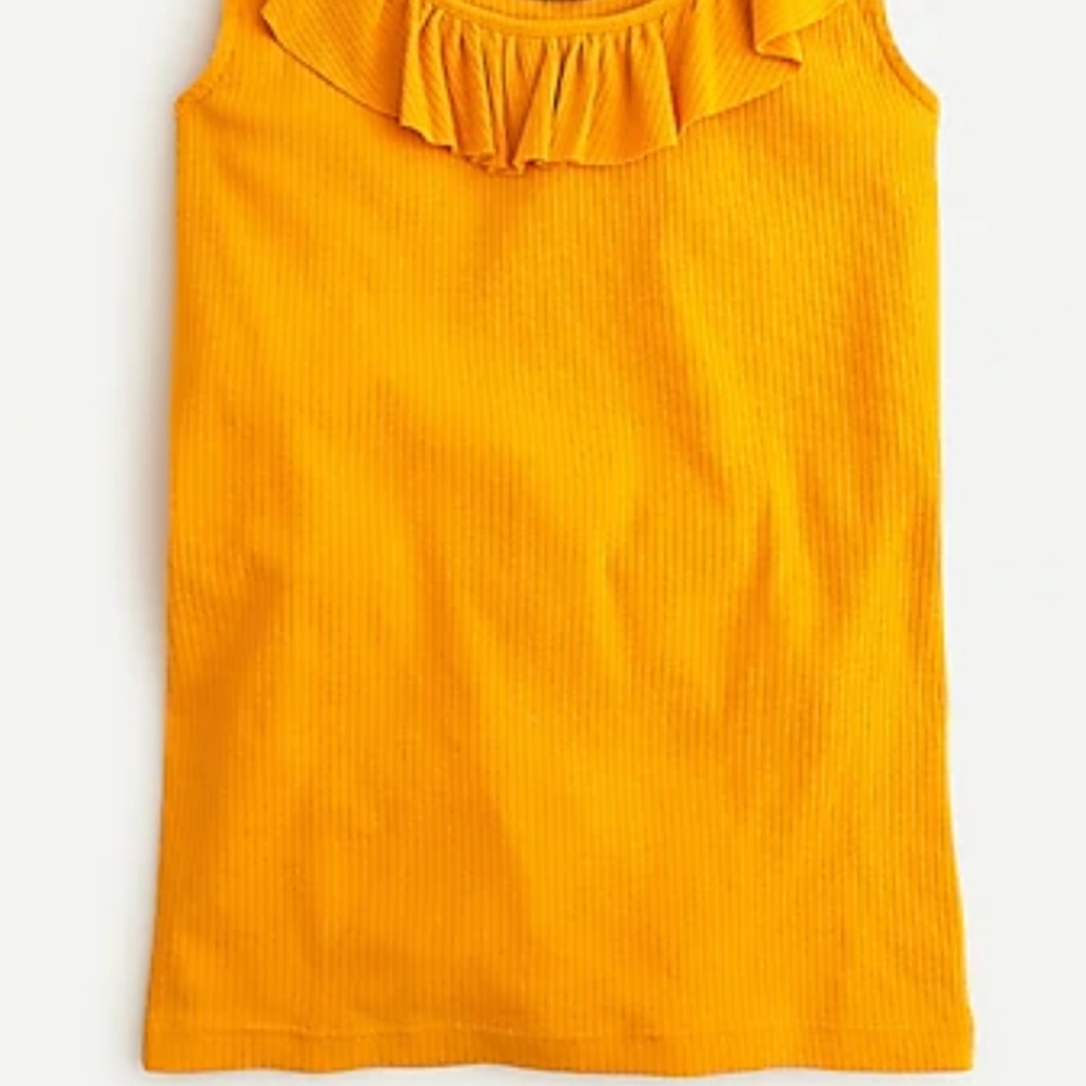 NWT J.CREW Ruffle Neck Ribbed Tank - Picture 4 of 6